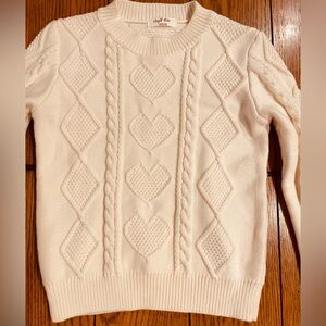EUC Virgil Kids Cotton Cable Knit Sweater, girls, size 120 cm, cream color